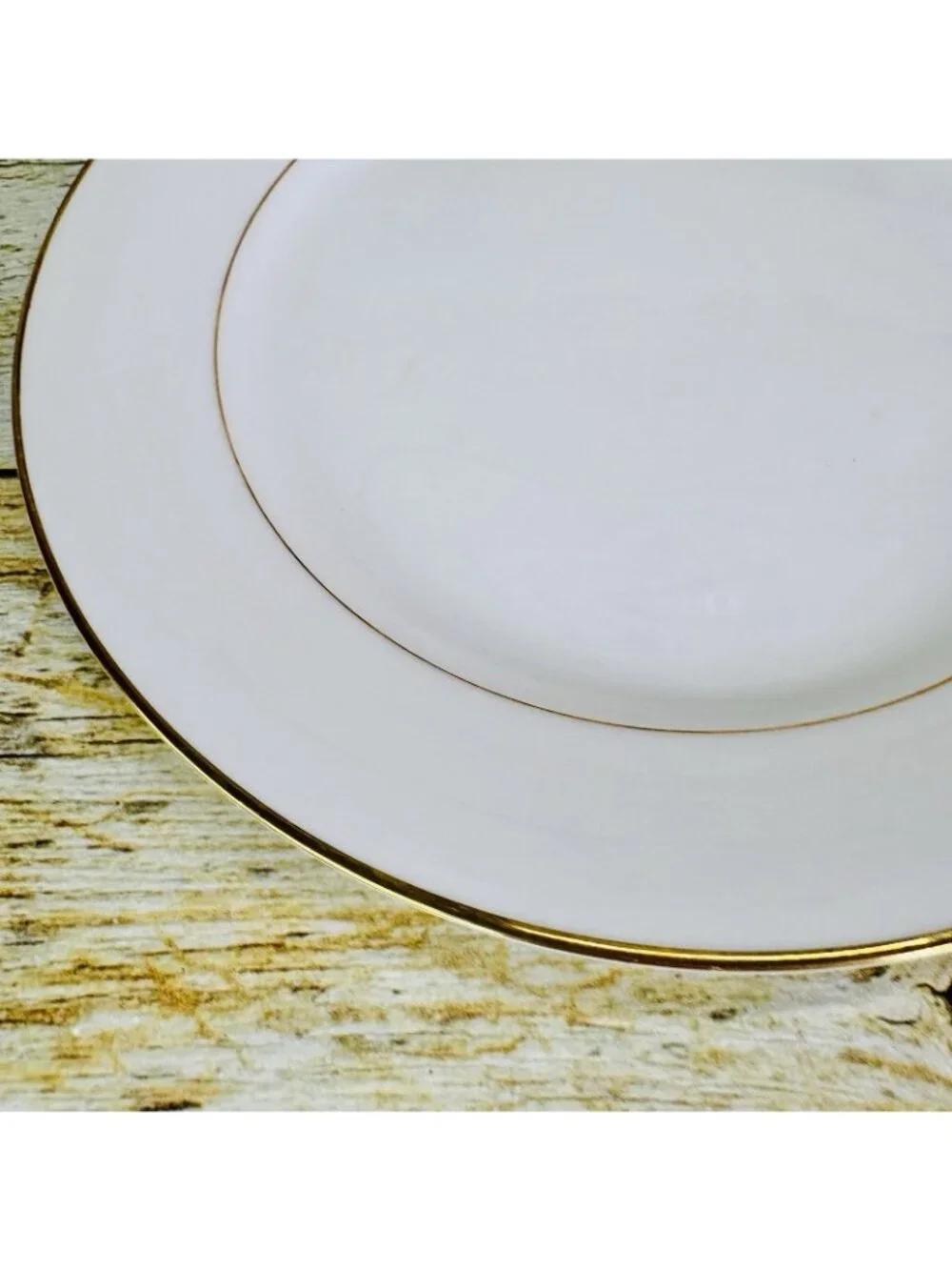 Vintage Noritake DAWN White Gold Verge Japan Porcelain Lunch Salad Plates Set 4
